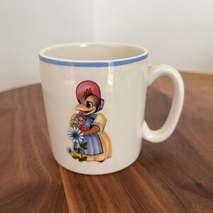 VINTAGE Lord Nelson Pottery Children's Cup ABC Mug Whimsical Bird Nursery Gift